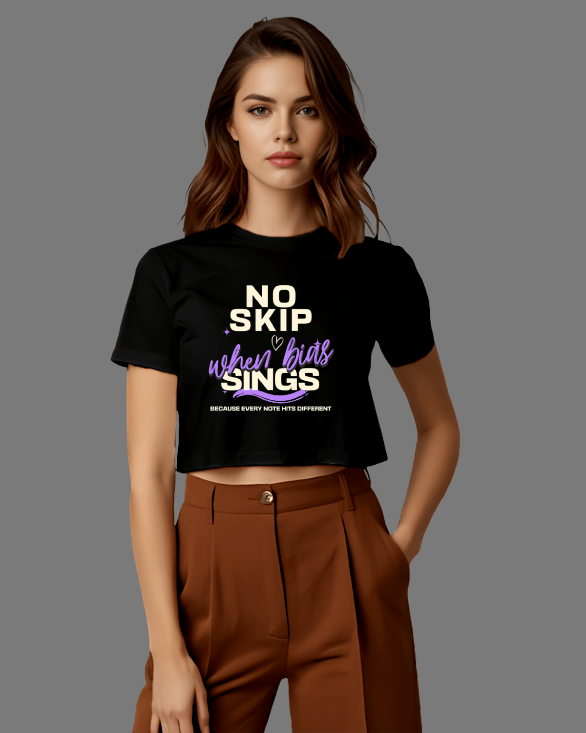 No Skip When Bias Sings Crop Top